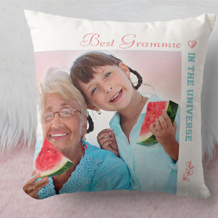 Two Square Photos - Best Grammie in the Universe Cushion