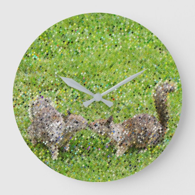 Two Squirrels Large Clock (Front)