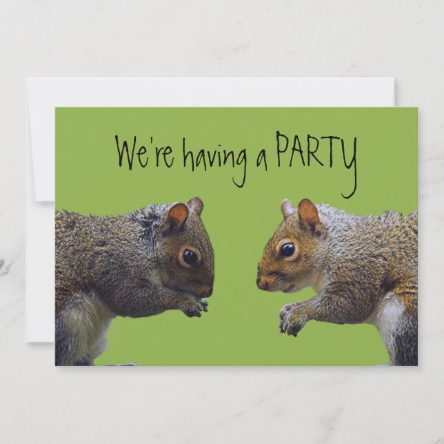 Two Squirrels Party Invitation (Front)