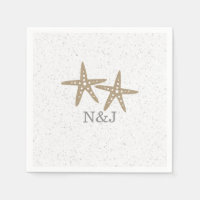 Two Starfish Beach Bridal Shower Wedding Napkins