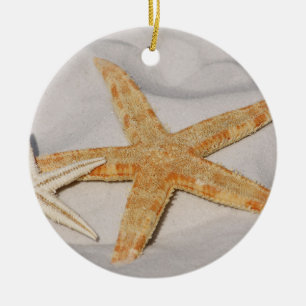 Two Starfish in the Sand Ceramic Tree Decoration
