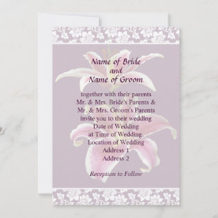 Two Stargazer Lilies Wedding Invitation Set