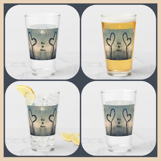 Two Steamy Hearts His and Hers Couples Glass (Creator Uploaded)
