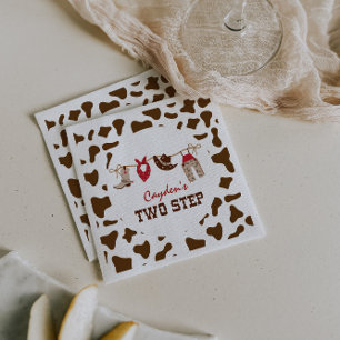 Two Step Rodeo Western Cowboy 2nd Birthday Napkin