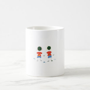 TWO STICK FIGURES. COFFEE MUG