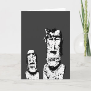 Two Stone Heads (the Eds) greeting card