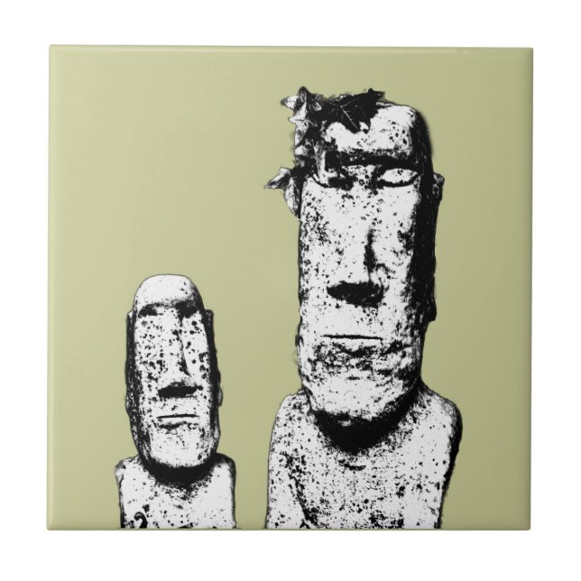 Two Stone Heads (the Eds) tile (Front)