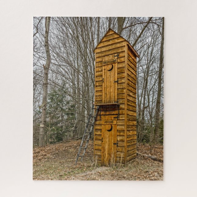 Two-story Outhouse for Voters and Politicians Jigsaw Puzzle (Vertical)
