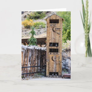 Two-Story Outhouse - Privy - Bathroom - Humour Card