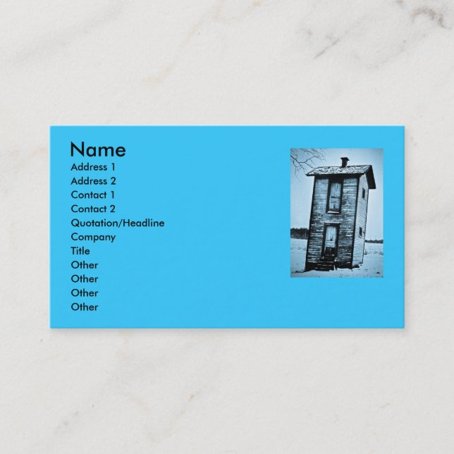 Two Story Outhouse - Vintage Business Card (Front)