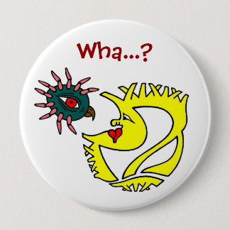 Two strange and curious creatures 10 cm round badge