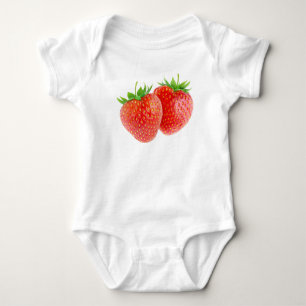 Two strawberries baby bodysuit
