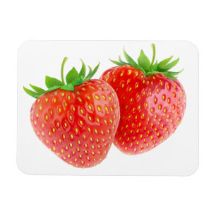 Two strawberries magnet