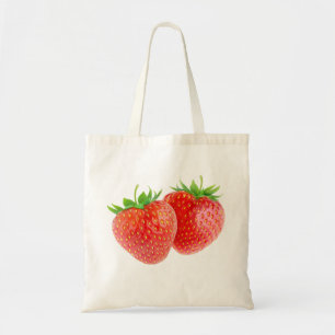 Two strawberries tote bag