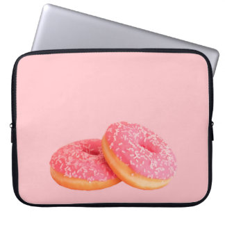 TWO STRAWBERRY DOUGHNUTS WITH SPRINKLES LAPTOP SLEEVE