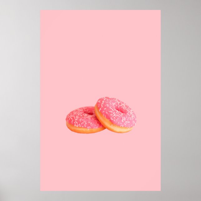 TWO STRAWBERRY DOUGHNUTS WITH SPRINKLES POSTER (Front)