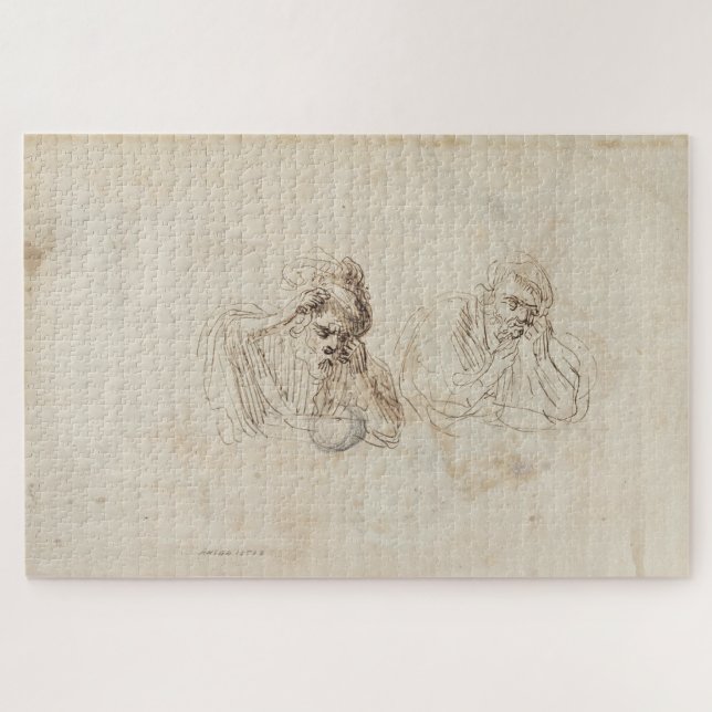 Two Studies of a Brooding Man at a Table Jigsaw Puzzle (Horizontal)