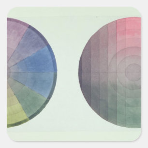Two studies of cross and longitudinal section square sticker
