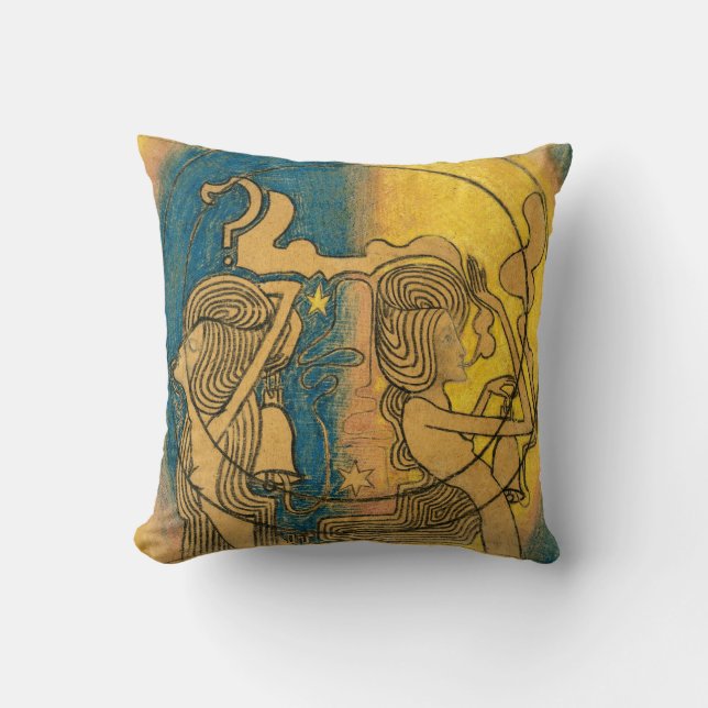 Two Stylised Female Figures Jan Toorop Art Nouveau Cushion (Front)