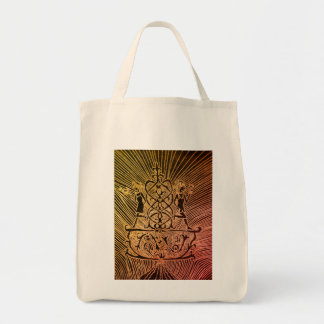 Two stylised human profiles  tote bag