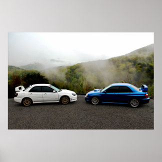 Two Subarus in the Smoky Mountains Poster