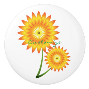 Two Sunflower Plant Thunder_Cove Ceramic Knob