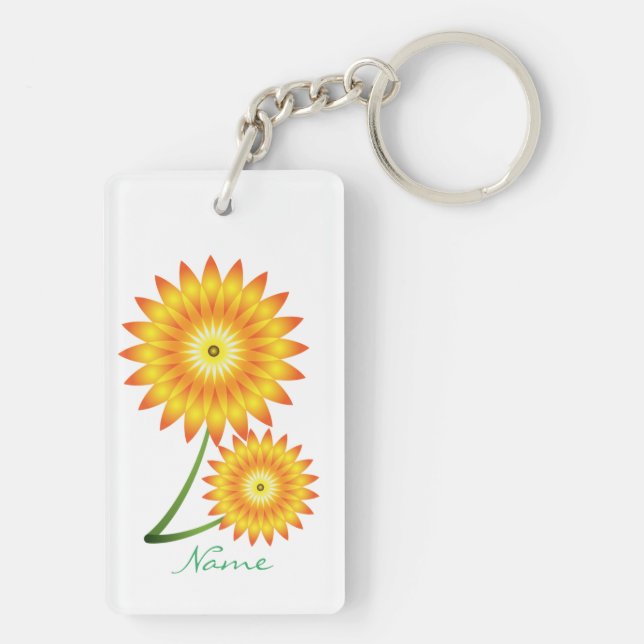 Two Sunflower Plant Thunder_Cove Key Ring (Back)