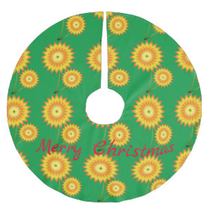 Two Sunflower Plants Thunder_Cove Brushed Polyester Tree Skirt