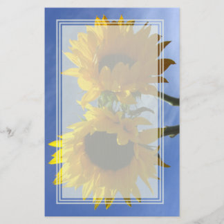 Two Sunflowers Blank Stationery