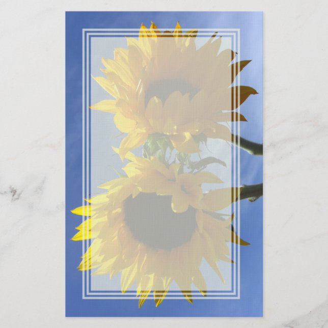 Two Sunflowers Blank Stationery (Front)