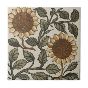 Two Sunflowers Ceramic Tile