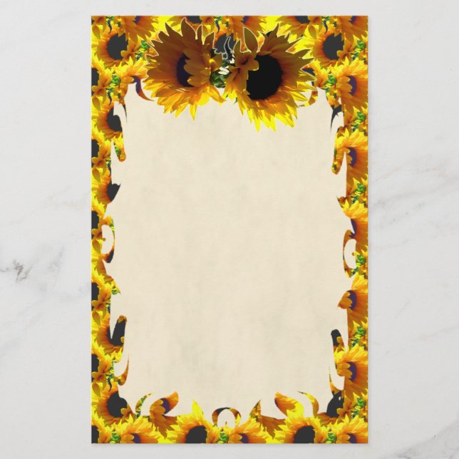 Two Sunflowers Flame Stationery (Front)