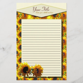 Two Sunflowers Lined Stationery