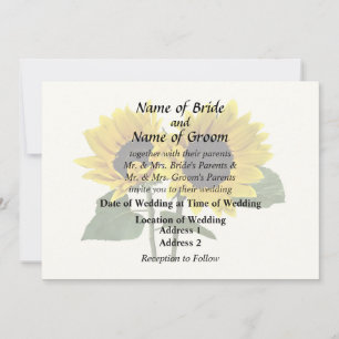 Two Sunflowers One Looking Up the Other Down Invitation