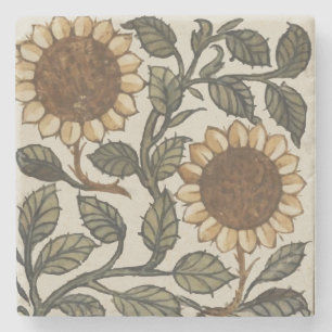Two Sunflowers Stone Coaster