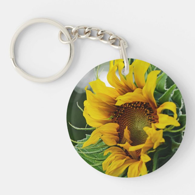 Two Sunflowers Two Sides Key Ring (Front)