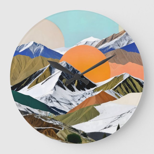 Two Suns Rising Large Clock (Front)