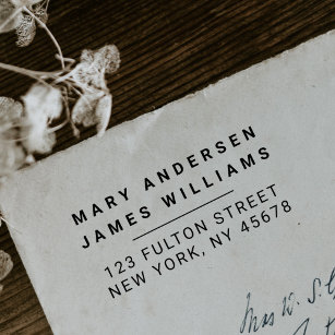 Two Surnames Modern Couple Return Address Self-inking Stamp