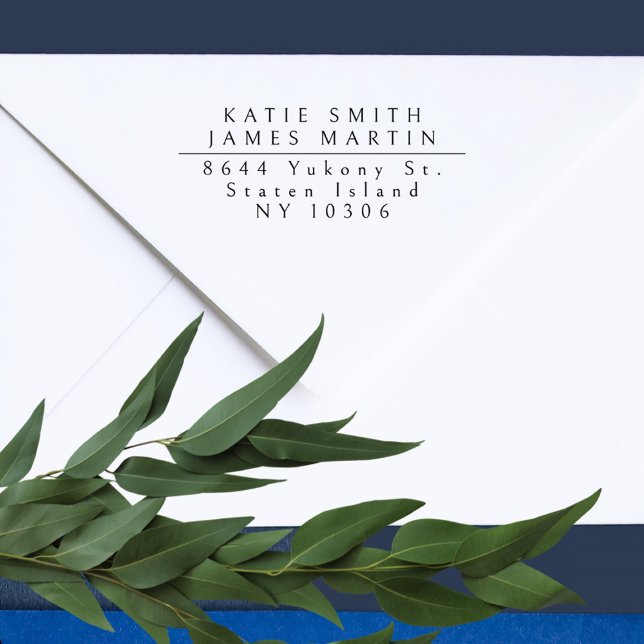 Two Surnames Modern Couple Return Address Self-inking Stamp (Creator Uploaded)