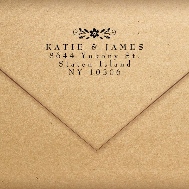 Two Surnames Rustic Couple Return Address Self-inking Stamp (Creator Uploaded)