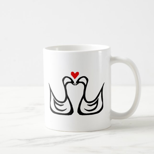 Two Swans and a Heart Mug (Right)