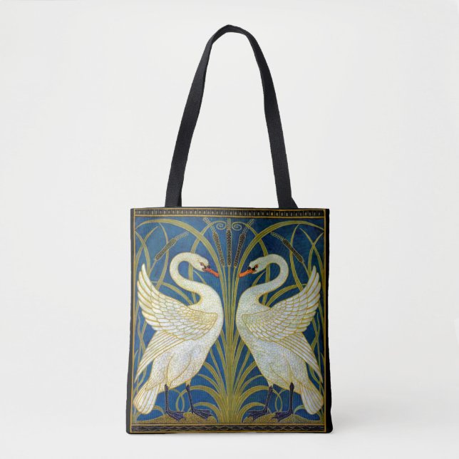 Two Swans Art Deco Tote Bag (Front)