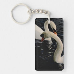 Two Swans on Lake Key Ring