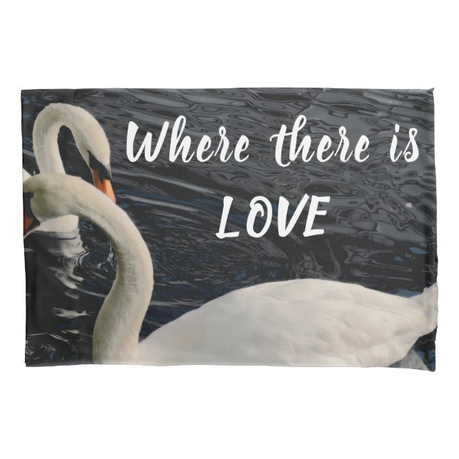 Two Swans on Lake Pillowcase (Front)