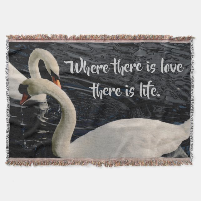 Two Swans on Lake Throw Blanket (Front)