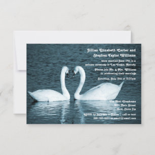 Two Swans Photo - 3x5 Wedding Announcement