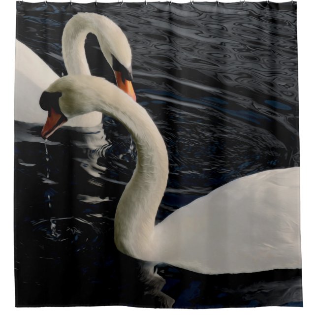 Two Swans Shower Curtain (Front)