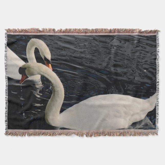 Two Swans Throw Blanket (Front)