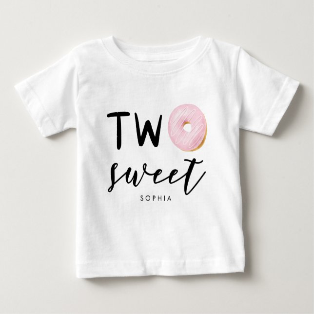Two Sweet 2nd Birthday Doughnut Baby T-Shirt (Front)