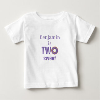 Two Sweet 2nd Birthday Purple Donut Baby T-Shirt